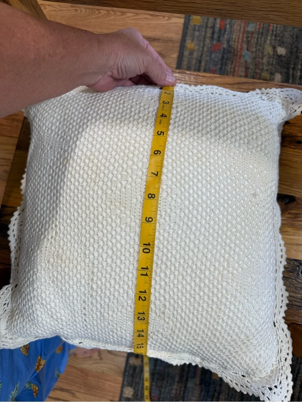 White Crochet Accent Pillow - Classic Home Accent